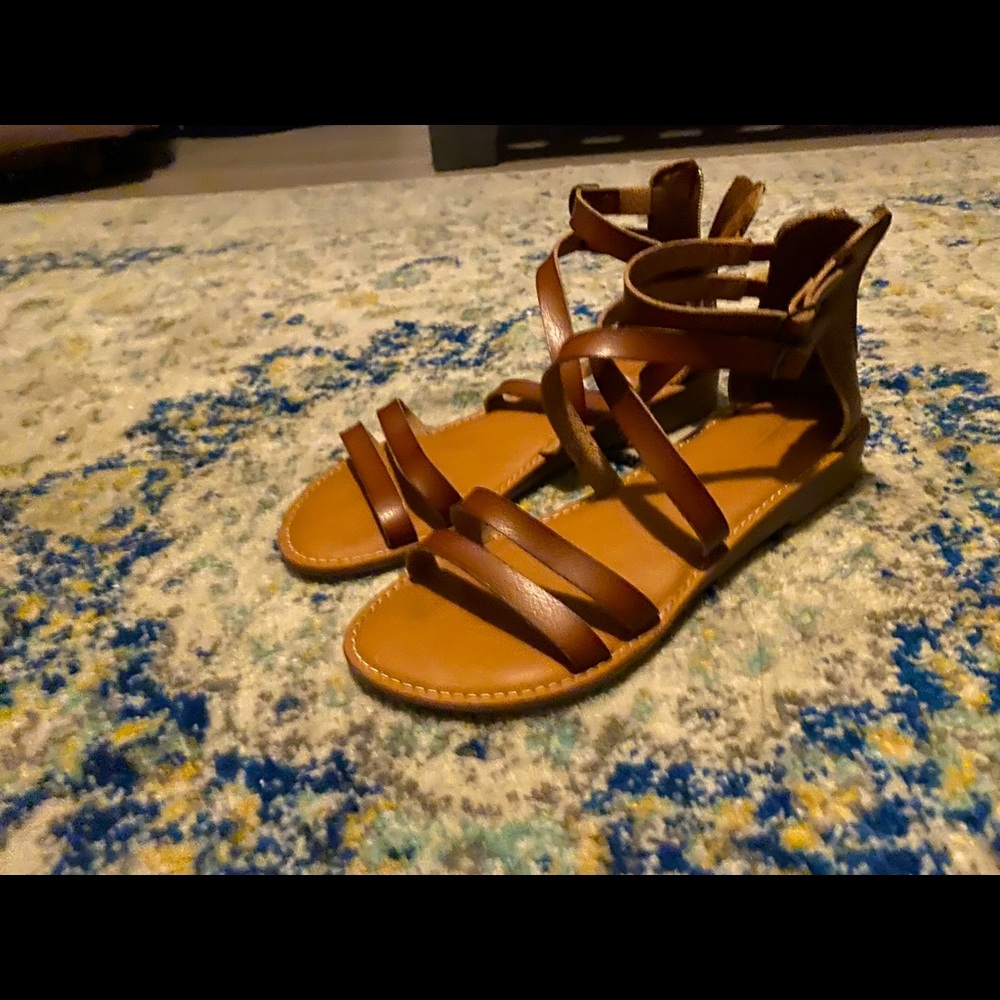 Brown leather sandals
